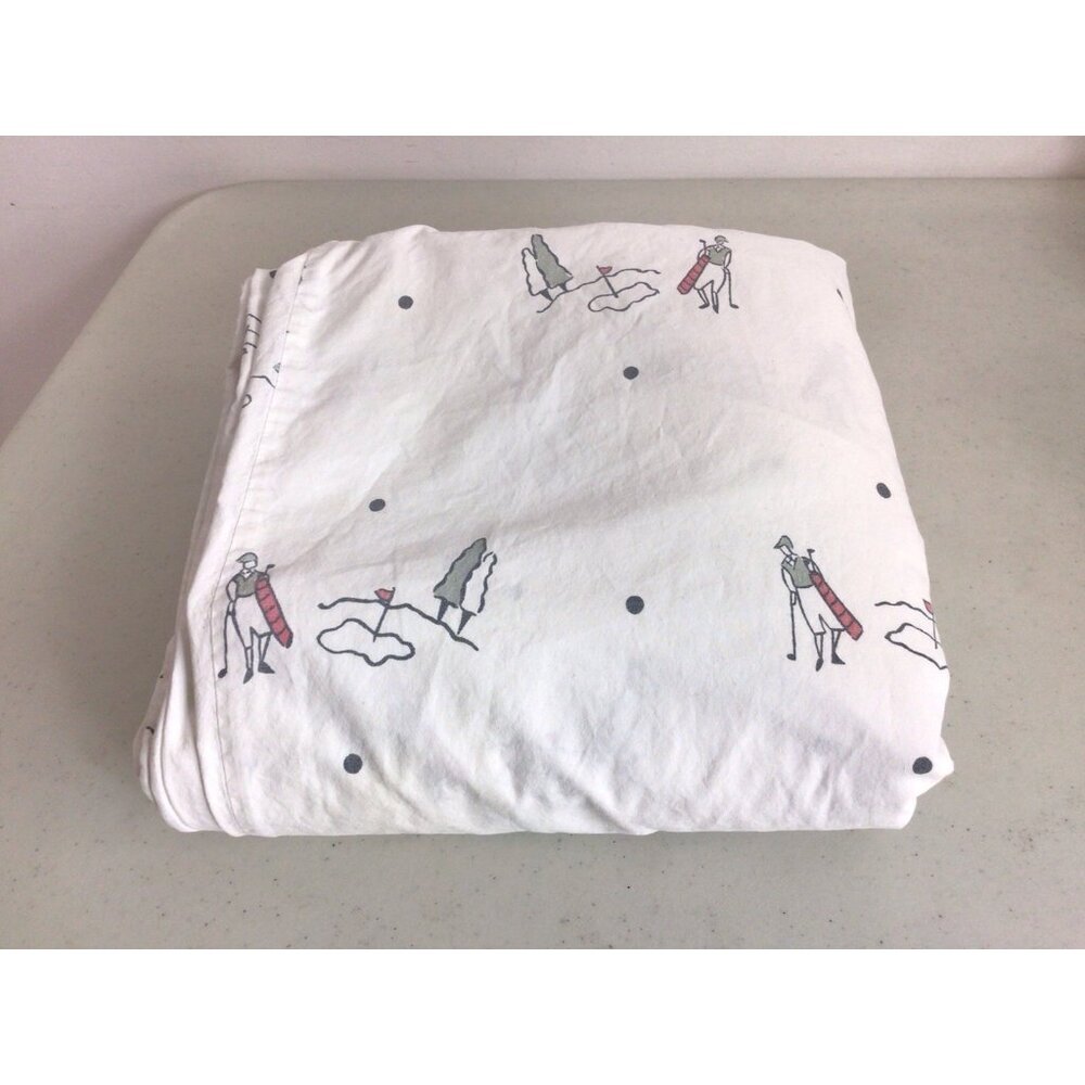 Garnet Hill King Duvet Cover Golf Print Made USA